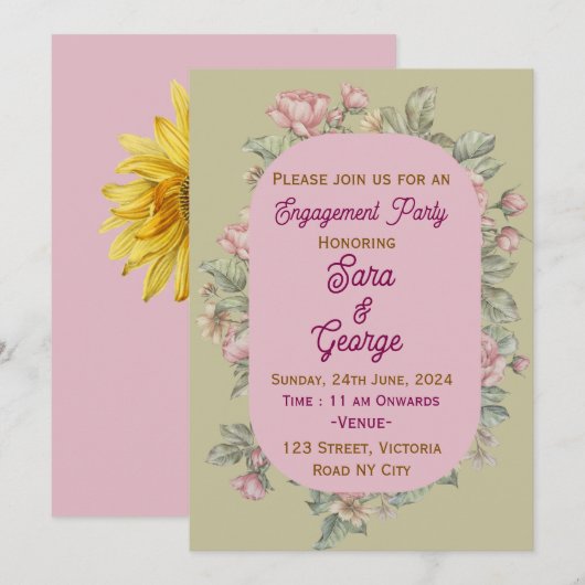 Verlobung Einladung (Vorne/Hinten)