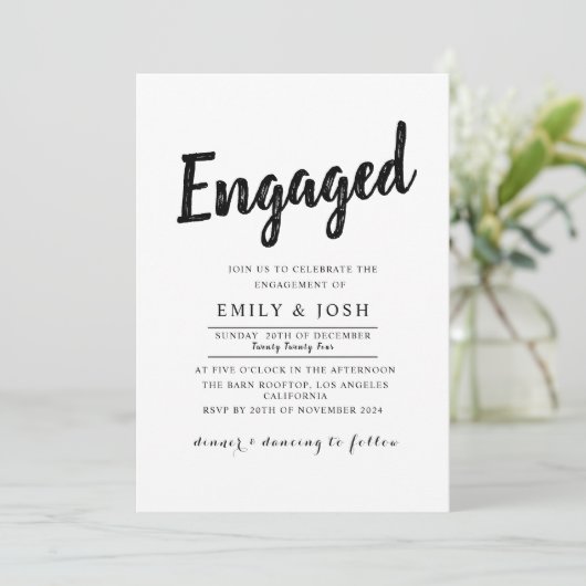 Verlobung Einladung (Stehend Vorderseite)