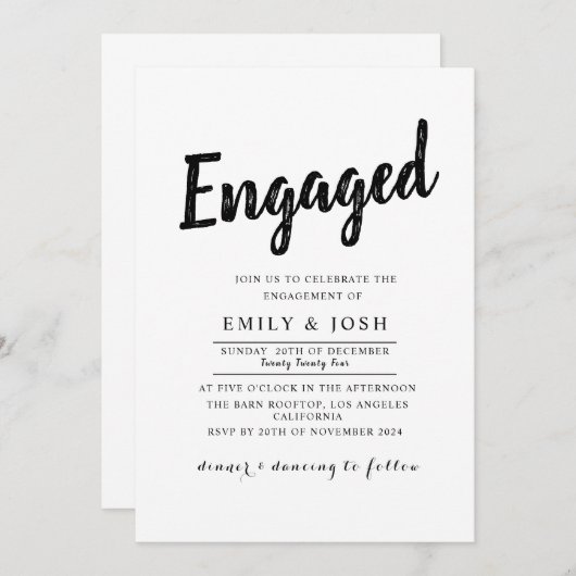 Verlobung Einladung (Vorne/Hinten)