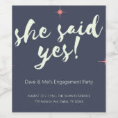 Verlobung Einladung Weinflasche lese Weinetikett (Einzelnes Label)