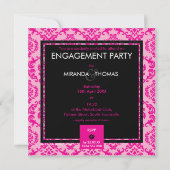 VERLOBUNG-EINLADUNGEN :: Damastfarben 2 Einladung (Rückseite)