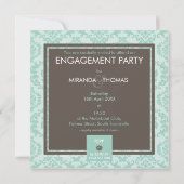 VERLOBUNG-EINLADUNGEN: Damastfarben 5 Einladung (Rückseite)