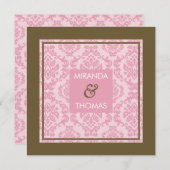 VERLOBUNG-EINLADUNGEN: Damastfarben 9 Einladung (Vorne/Hinten)