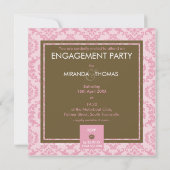 VERLOBUNG-EINLADUNGEN: Damastfarben 9 Einladung (Rückseite)