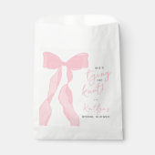 Verlobung Elegante rosa Schleife Bridal Shower Geschenktütchen (Vorderseite)