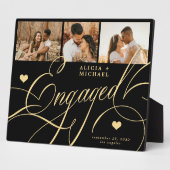 Verlobung elegante Skript-Foto-Namen personalisier Fotoplatte (Seite)