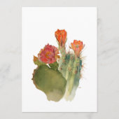 Verlobung Fiesta Cactus Blume Wasserfarbskript Einladung (Rückseite)