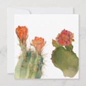 Verlobung Fiesta Cactus Watercolor Floral Script Einladung (Rückseite)