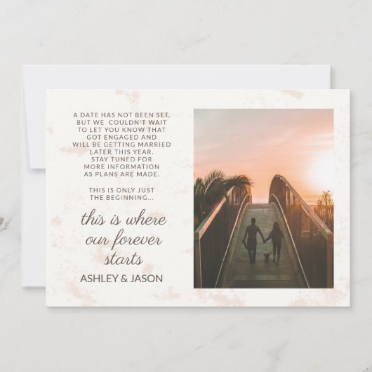 Verlobung Foto Ankündigung Unser ewig beginnt (Vorderseite)