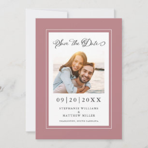 Verlobung Foto Elegantes Paar Moderne moderne Rose Save The Date