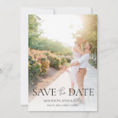 Verlobung Foto Elegantes Skript Save the Date (Vorderseite)