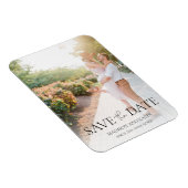 Verlobung Foto Elegantes Skript Save the Date Magnet (Rechte Seite)