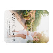 Verlobung Foto Elegantes Skript Save the Date Magnet (Horizontal)