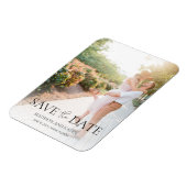 Verlobung Foto Elegantes Skript Save the Date Magnet (Linke Seite)