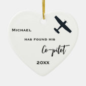 Verlobung Foto fand sein Co-Pilot-Flugzeug Keramik Ornament (Vorne)