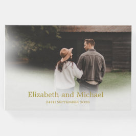 Verlobung Foto Gold Eleganter Sake Gästebuch