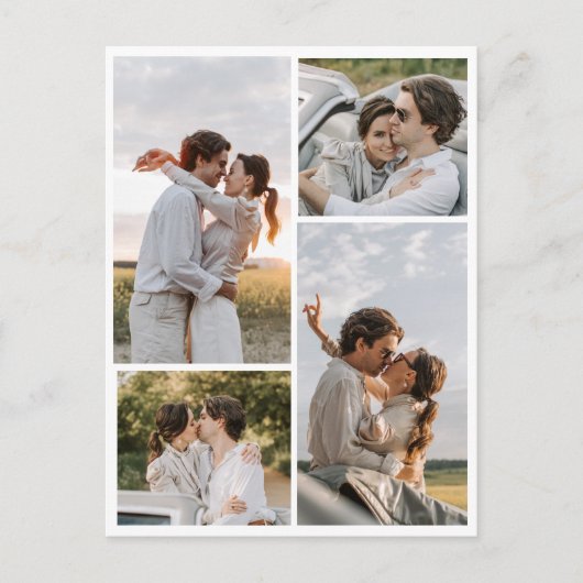 Verlobung Foto Hochzeitssache Datum speichern Ankündigungspostkarte (Vorderseite)