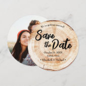 Verlobung Foto Holzkörner Rustikale Hochzeit Einladung (Vorne/Hinten)