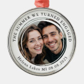 Verlobung Foto Keepake Ornament Aus Metall (Vorne)