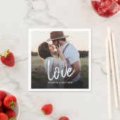 Verlobung Foto Liebe Typografie Serviette (Beispiel)