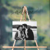 Verlobung Foto mit Hübscher Kalligrafie Acrylschild (Neutral)