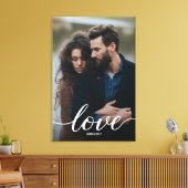 Verlobung Foto mit Namen Portrait Liebe Script Leinwanddruck (Insitu (Wohnzimmer))