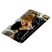 Verlobung Foto Modernes Save the Date Magnet (Linke Seite)