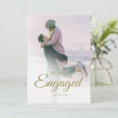 Verlobung Foto Overlay Moderne Eleganz Einfach Einladung (Stehend Vorderseite)