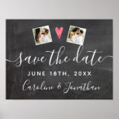 Verlobung Foto Prop Chalkboard Save the Date Poster (Vorne)