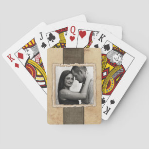 Verlobung Foto Rustikale Vintage Hochzeit Spielkarten
