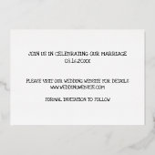 Verlobung Foto Save the Date Folieneinladung (Rückseite)