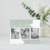 VERLOBUNG-Foto Save the Date Grün anzeigen (Stehend Vorderseite)