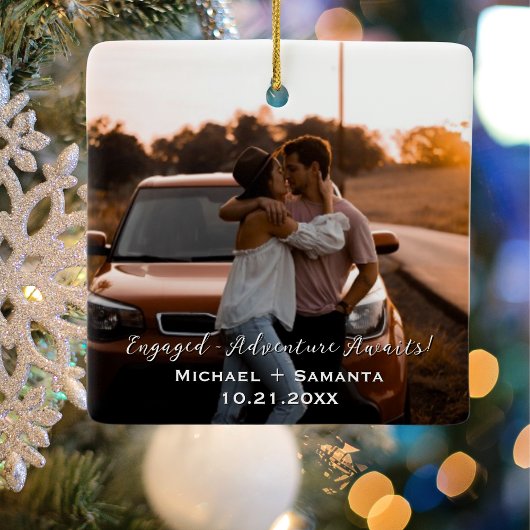 Verlobung Foto Sie sagte ja! Luftfahrt Keramikornament