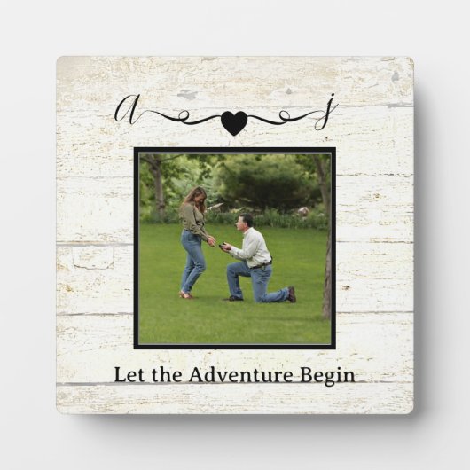 Verlobung Foto Speicher rustikal Fotoplatte (Vorderseite)