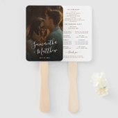 Verlobung Foto Terracotta Hochzeitsprogramm Fächer (Vorne und Hinten)