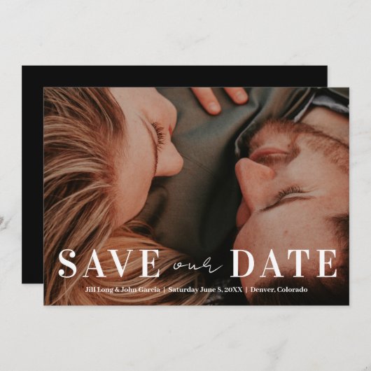 Verlobung Foto und QR-Code Einladung (Vorne/Hinten)