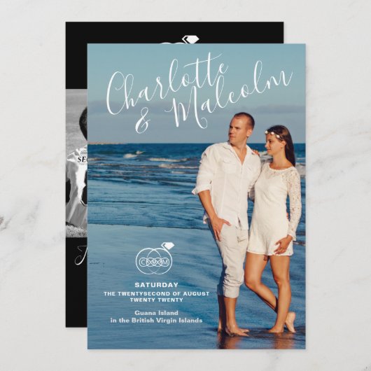 Verlobung-Fotokarten Save The Date (Vorne/Hinten)