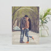 Verlobung Fotos Hochzeitsreise Einladung (Stehend Vorderseite)