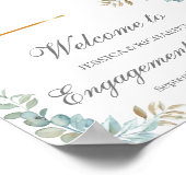 Verlobung für Aquarellbilder Begrüßungszeichen Poster (Ecke)