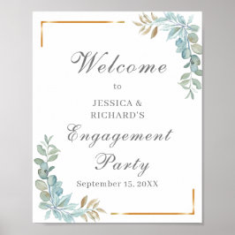 Verlobung für Aquarellbilder Begrüßungszeichen Poster