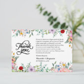 Verlobung für Aquarellfarben-Wildblume Dankeskarte (Stehend Vorderseite)