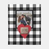 Verlobung für benutzerdefinierte Foto-Namensinitia Fleecedecke (Vorderseite)