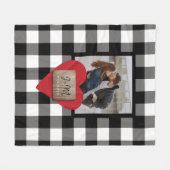 Verlobung für benutzerdefinierte Foto-Namensinitia Fleecedecke (Vorderseite (Horizontal))