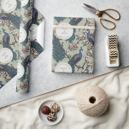 Verlobung für Blumenmuster Geschenkpapier (Kunsthandwerk)