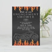 Verlobung für das Motorrad "Black Leather Orange F Einladung (Stehend Vorderseite)