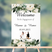 Verlobung für florales Acryl Acrylschild (Neutral)