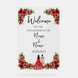 Verlobung für florales Acryl Acrylschild