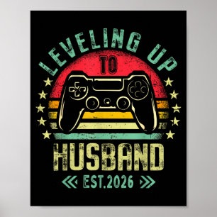 Verlobung für Gamer Bräutigam beim Levelaufstieg z Poster