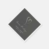 Verlobung für immer und immer Hochzeit | Anthrazit Serviette (Ecke)