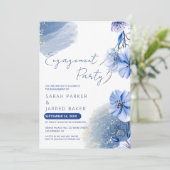 Verlobung für Wasserfarben Blumen Einladung (Stehend Vorderseite)